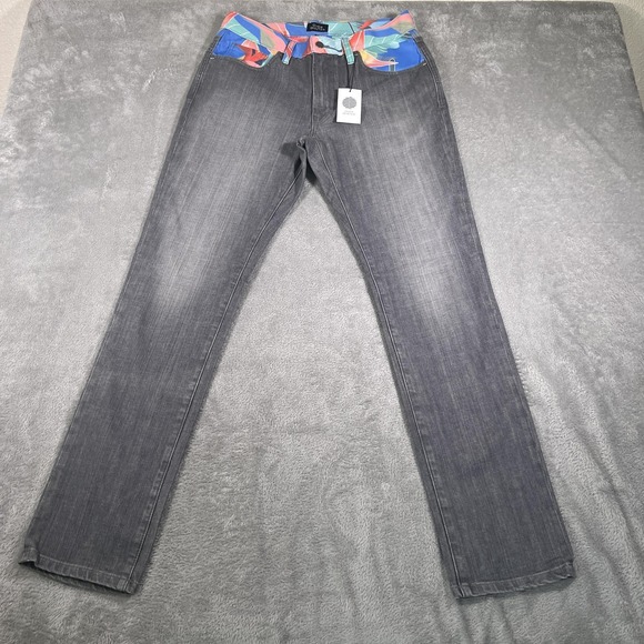 Over Winter Jeans Mens 32x32 Gray Power Layer Denim Stretch USA Retails $225 NWT